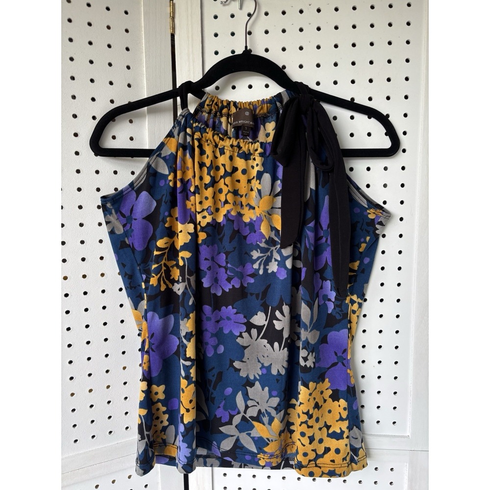 Fenn Wright Manson Sleeveless Tank Top Tie Neck Blouse Size Small